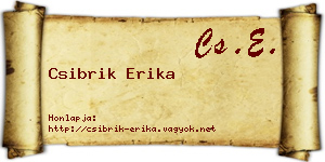 Csibrik Erika névjegykártya